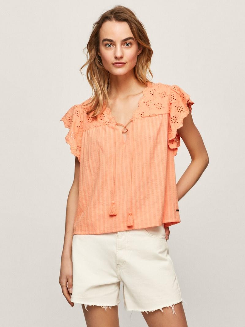 Sinned X About You Blusa 'Anaise' Pepe Jeans En Melocotón