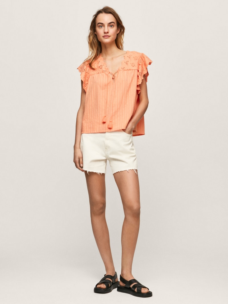Sinned X About You Blusa 'Anaise' Pepe Jeans En Melocotón