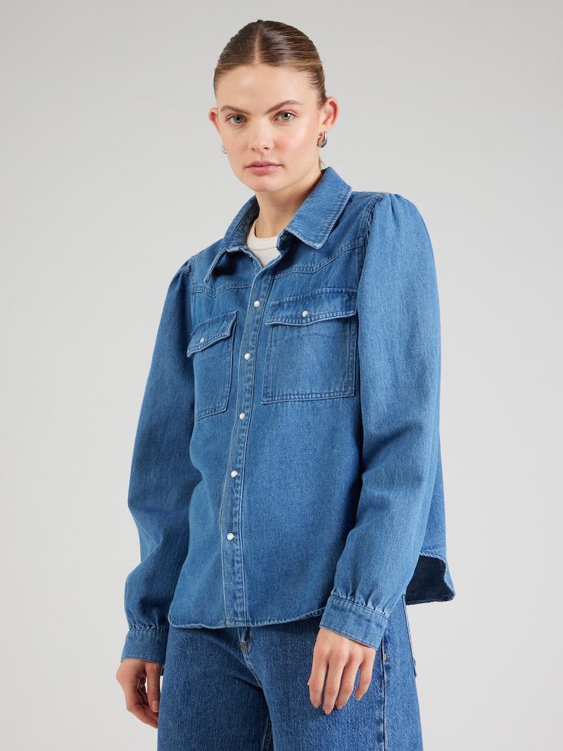 Sinned X About You Blusa 'PCPAULA' PIECES En Azul Denim