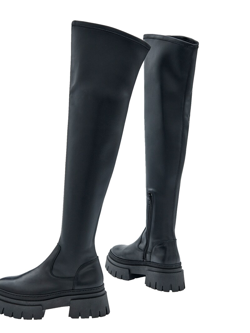 Sinned X About You Botas Sobre La Rodilla 'Wisgard' EDITED En Negro