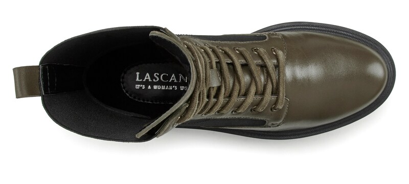 Sinned X About You Botines Con Cordones LASCANA En Oliva Negro