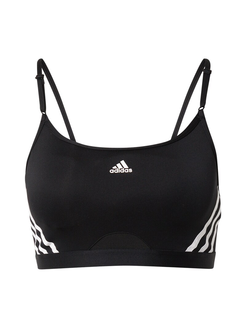 sinned x about you Bustier Sujetador deportivo 'Aeroreact Light-Support 3-Stripes' ADIDAS SPORTSWEAR en Negro