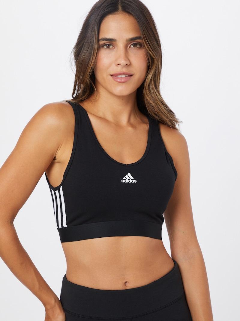Sinned X About You Bustier Sujetador Deportivo 'Essentials 3-Stripes' ADIDAS SPORTSWEAR En Negro