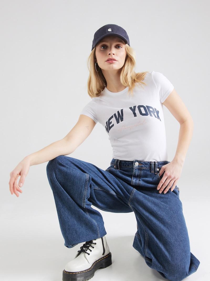 Sinned X About You Camiseta 'NEW YORK' AÉROPOSTALE En Blanco