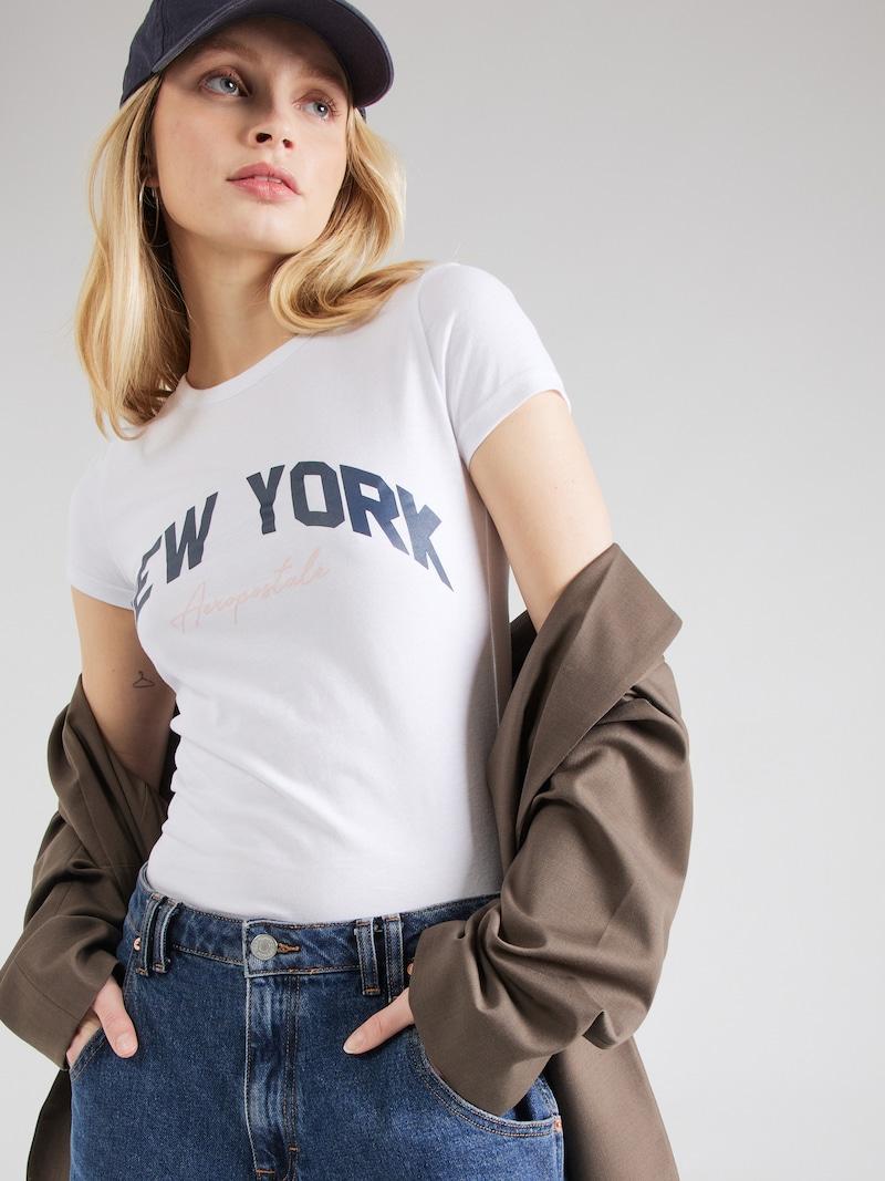 Sinned X About You Camiseta 'NEW YORK' AÉROPOSTALE En Blanco