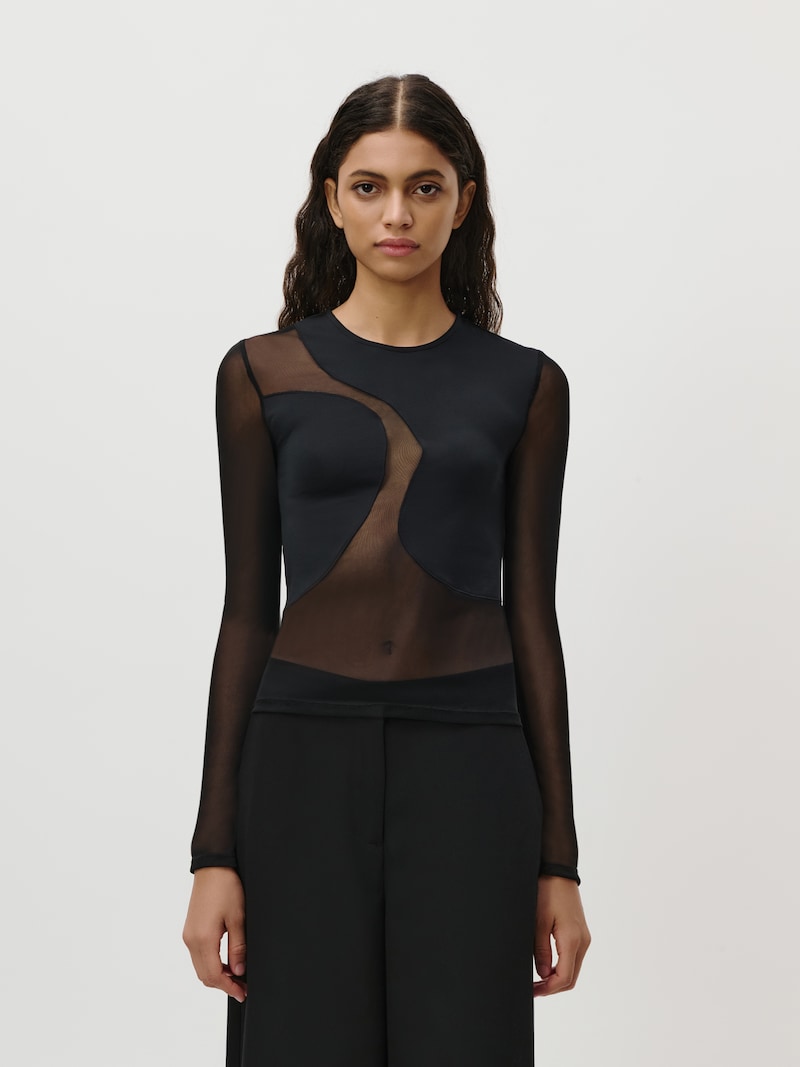 Sinned X About You Camiseta 'Saphia' LeGer By Lena Gercke En Negro