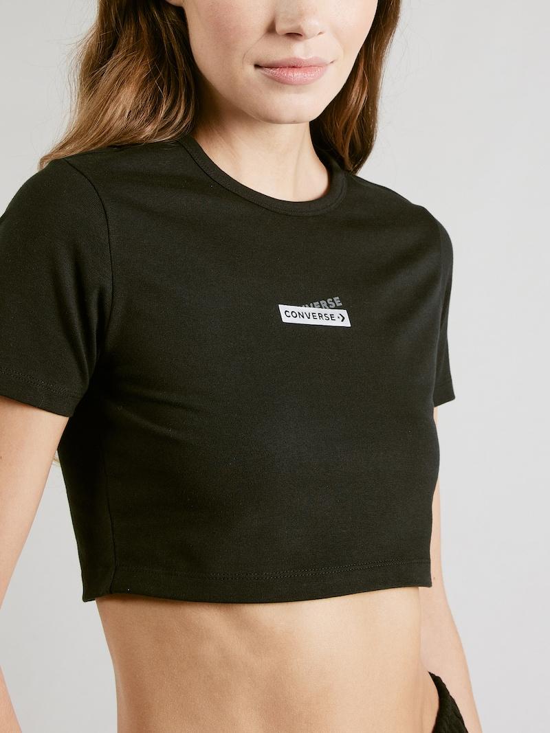 Sinned X About You Camiseta 'SPRING BLOOMS' CONVERSE En Negro