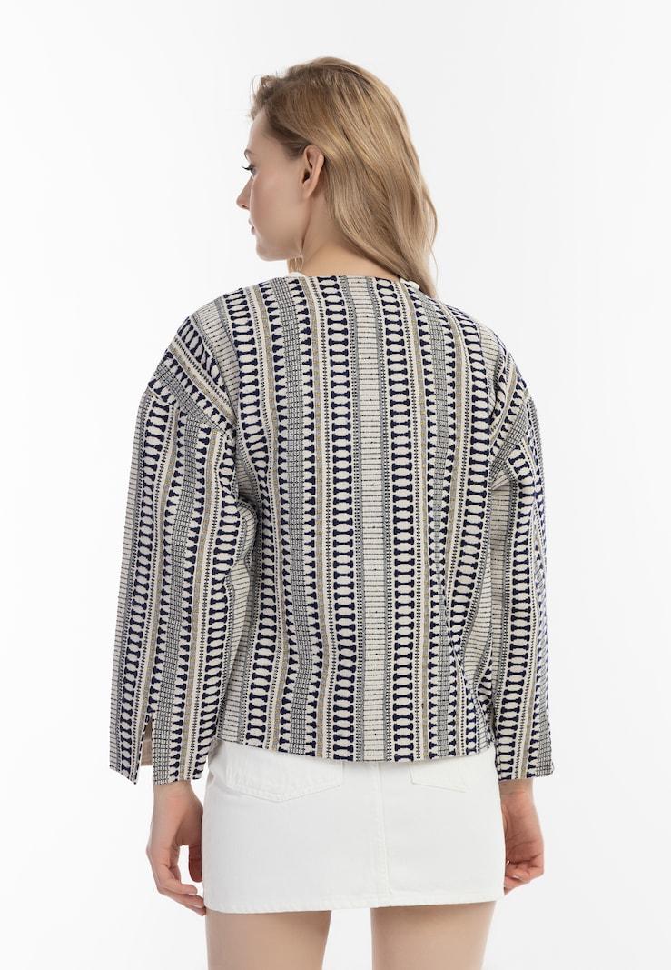 Sinned X About You Cárdigan DreiMaster Vintage En Navy Blanco Lana