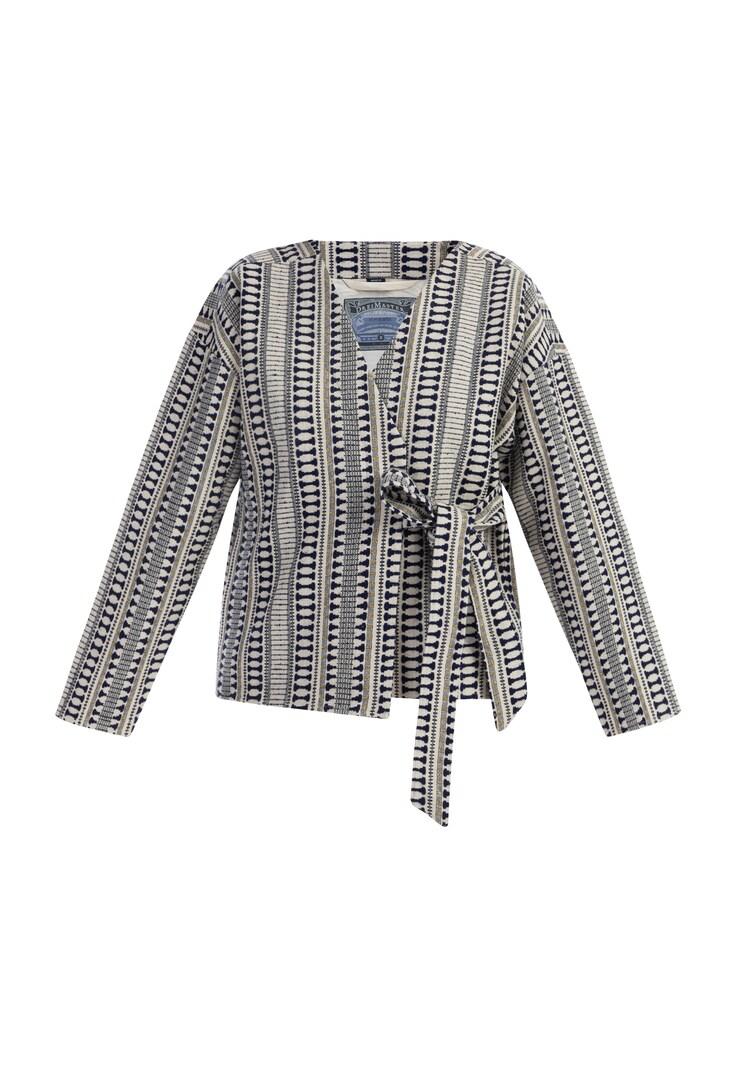 sinned x about you Cárdigan DreiMaster Vintage en Navy Blanco Lana