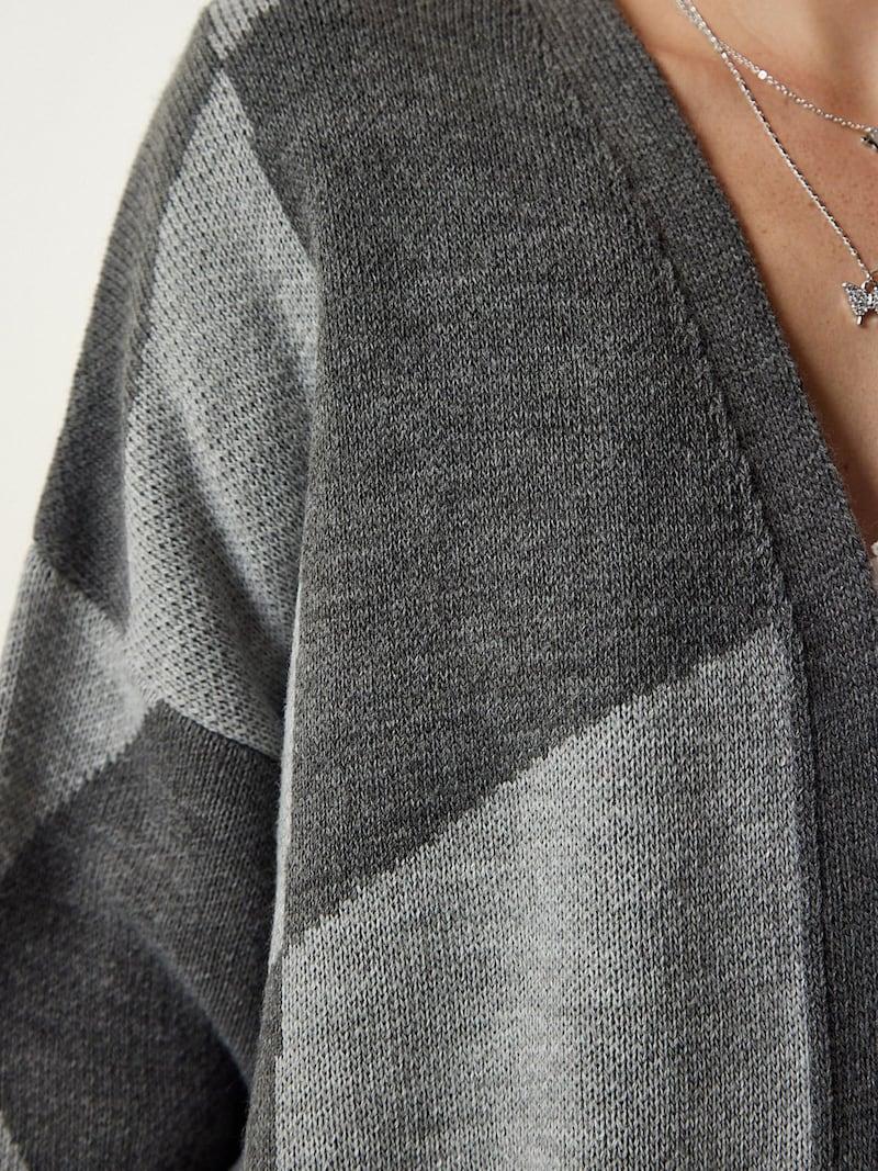 Sinned X About You Cárdigan Talla Grande Happiness İstanbul En Grafito Gris Moteado