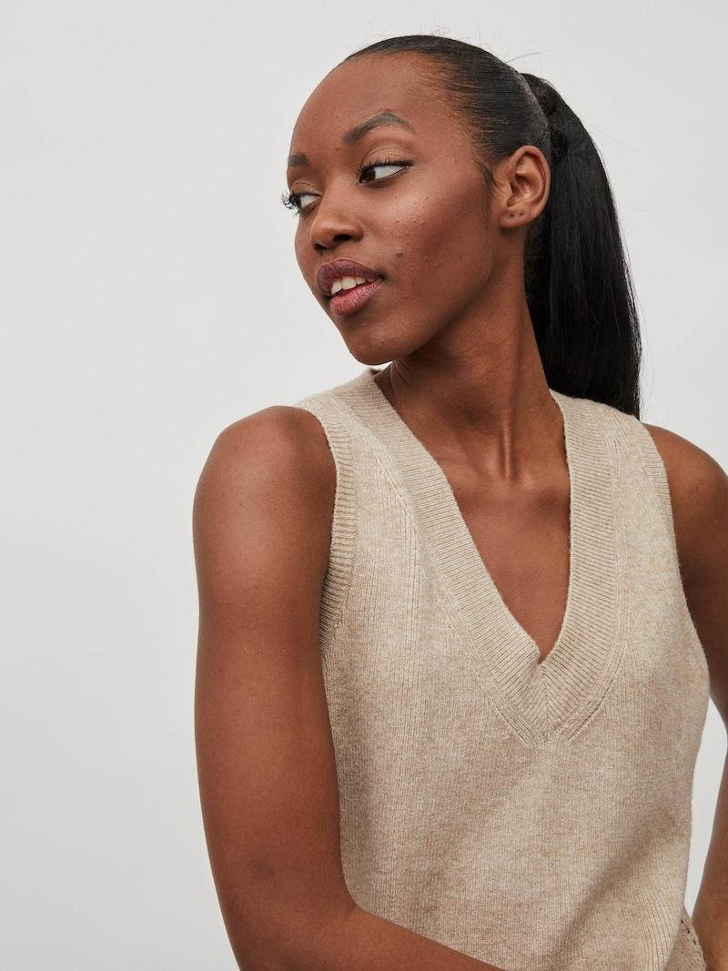 Sinned X About You Chaleco De Punto 'VIRil' VILA En Beige