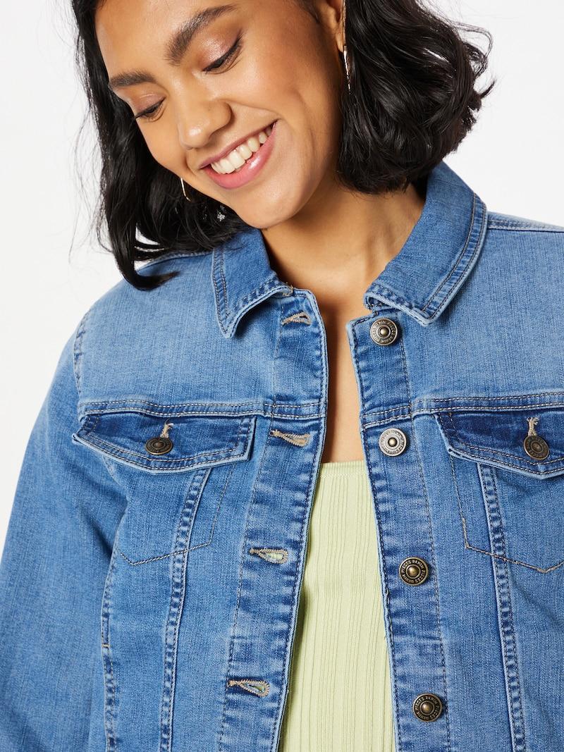 Sinned X About You Chaqueta De Entretiempo 'Oia' PIECES En Azul Denim