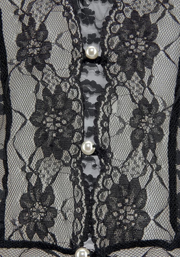 Sinned X About You Corset PETITE FLEUR GOLD En Negro