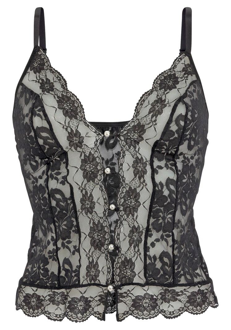 sinned x about you Corset PETITE FLEUR GOLD en Negro