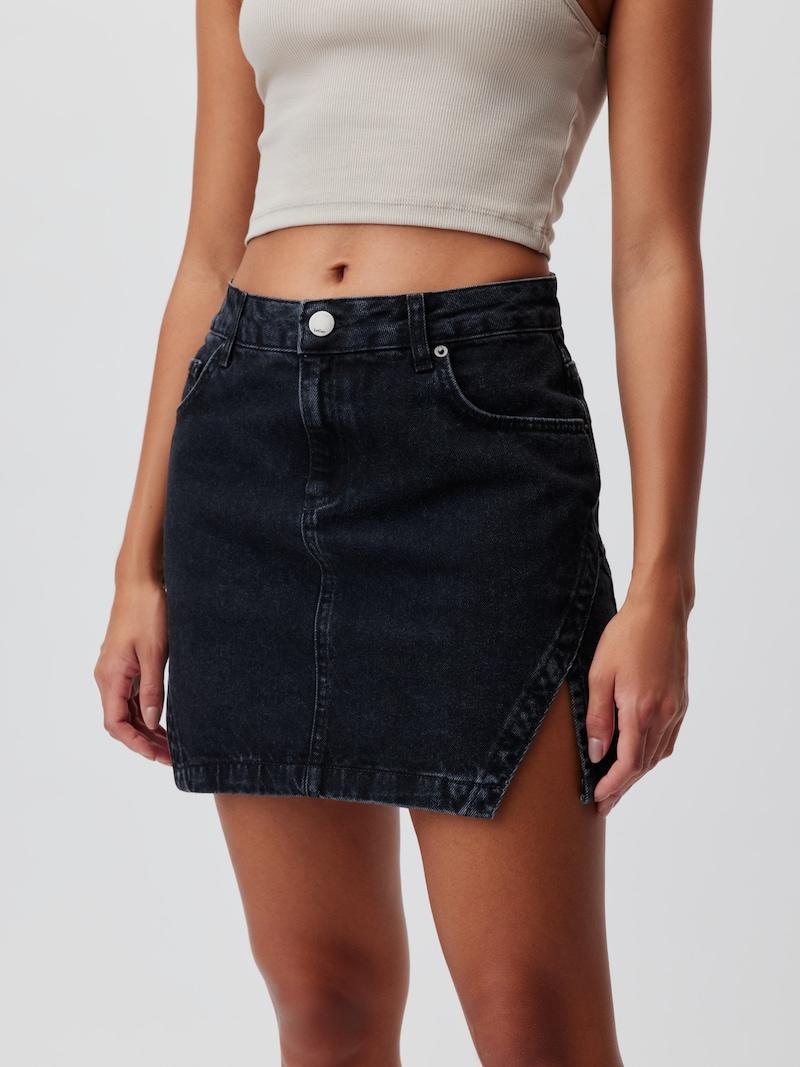 Sinned X About You Falda 'Daphne' LeGer By Lena Gercke En Negro Denim