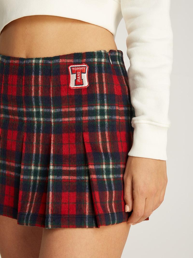 Sinned X About You Falda Tommy Jeans En Rojo Burdeos