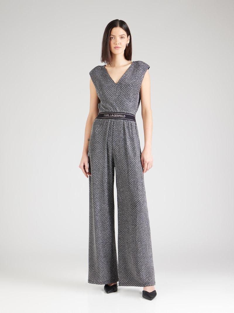 Sinned X About You Jumpsuit Karl Lagerfeld En Gris Plateado