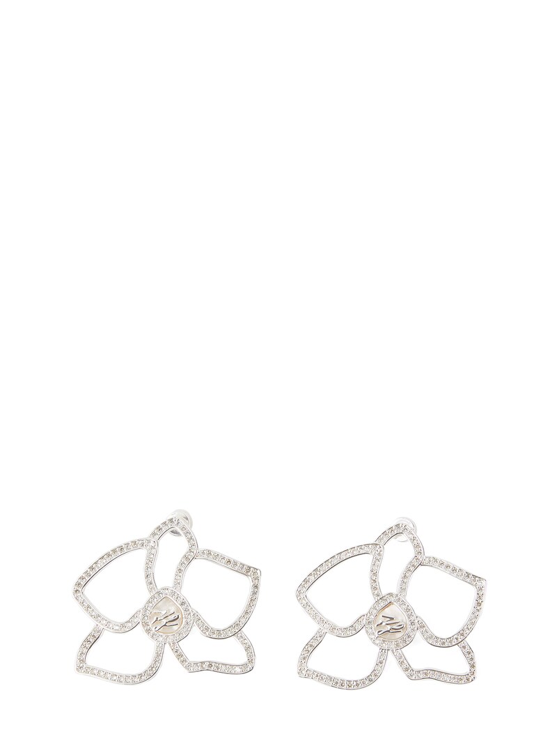 sinned x about you Pendientes ' AUTOGRAPH FLOWER ' Karl Lagerfeld en Plata