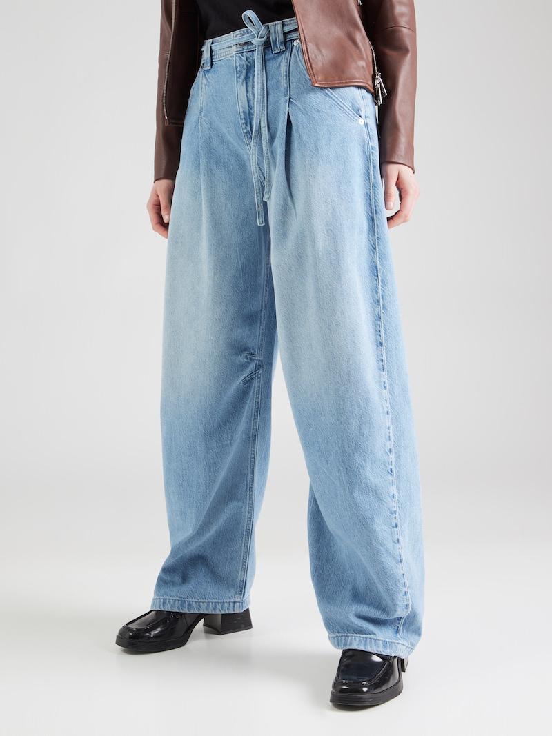 Sinned X About You Pierna Ancha Pantalón Vaquero Plisado BOSS En Azul Denim