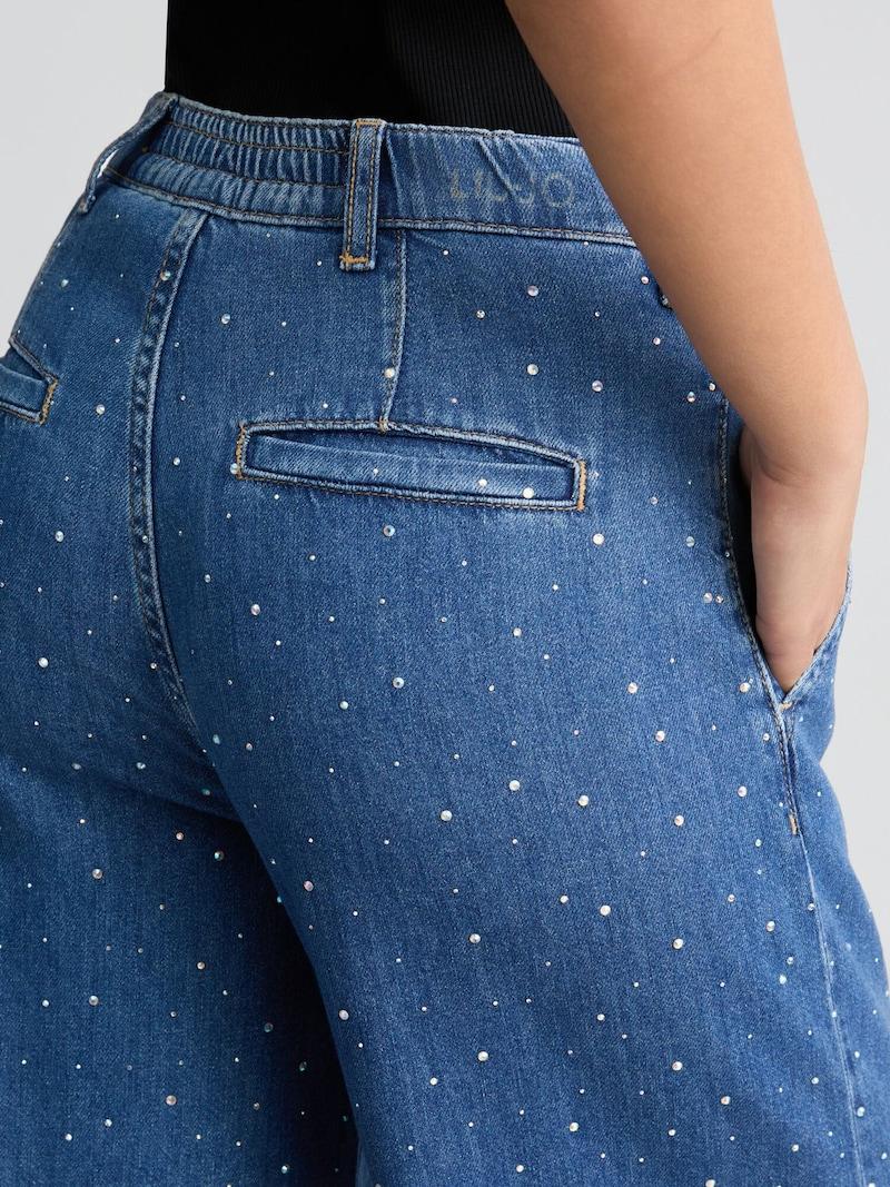 Sinned X About You Pierna Ancha Pantalón Vaquero Plisado Liu Jo En Azul Denim