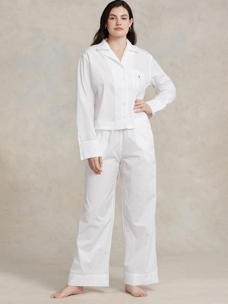 Sinned X About You Pijama ' Shirting Stripes ' Polo Ralph Lauren En Blanco