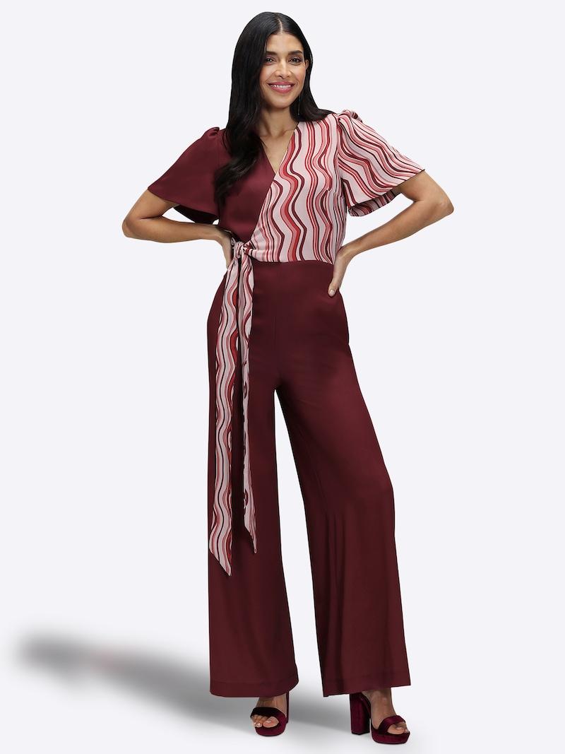 Sinned X About You Jumpsuit HotSquash En Borgoña