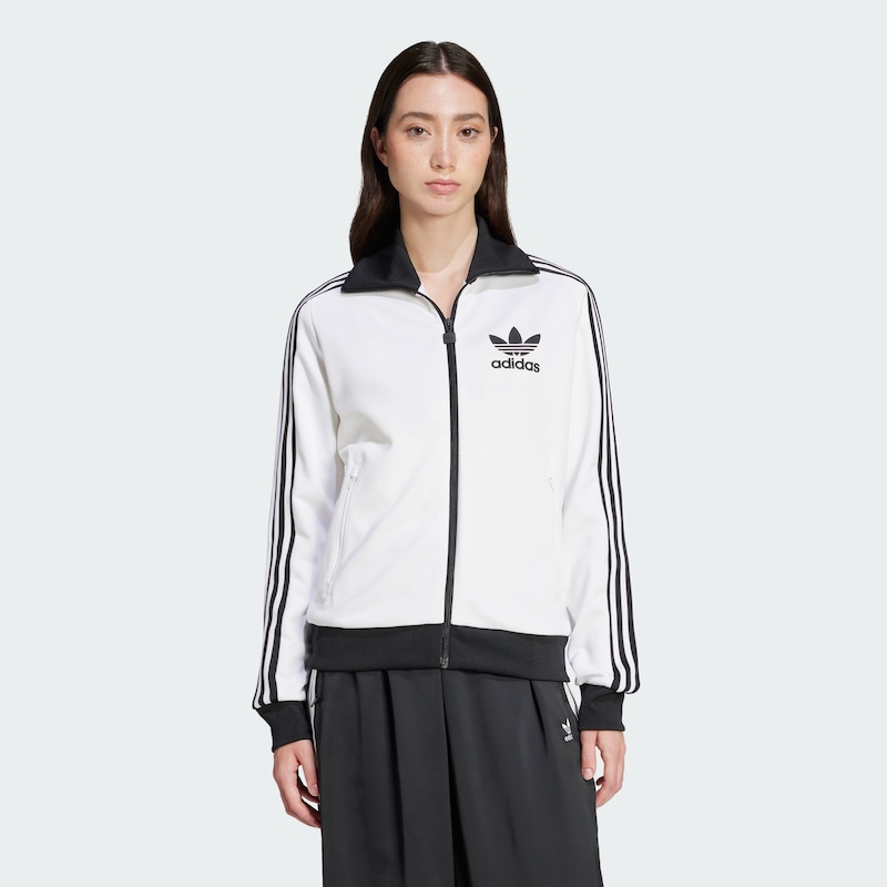 Sinned X About You Sudadera Con Cremallera 'Beckenbauer' ADIDAS ORIGINALS En Blanco