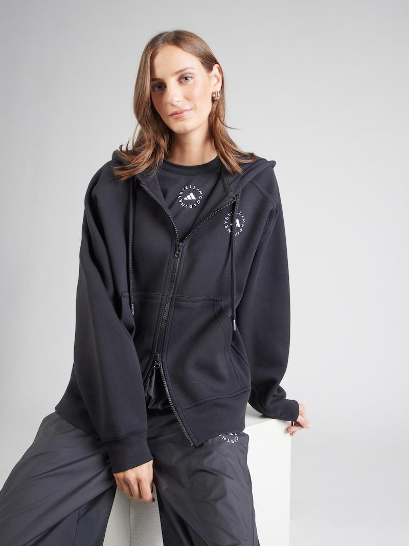 Sinned X About You Sudadera Con Cremallera Deportiva ADIDAS BY STELLA MCCARTNEY En Negro