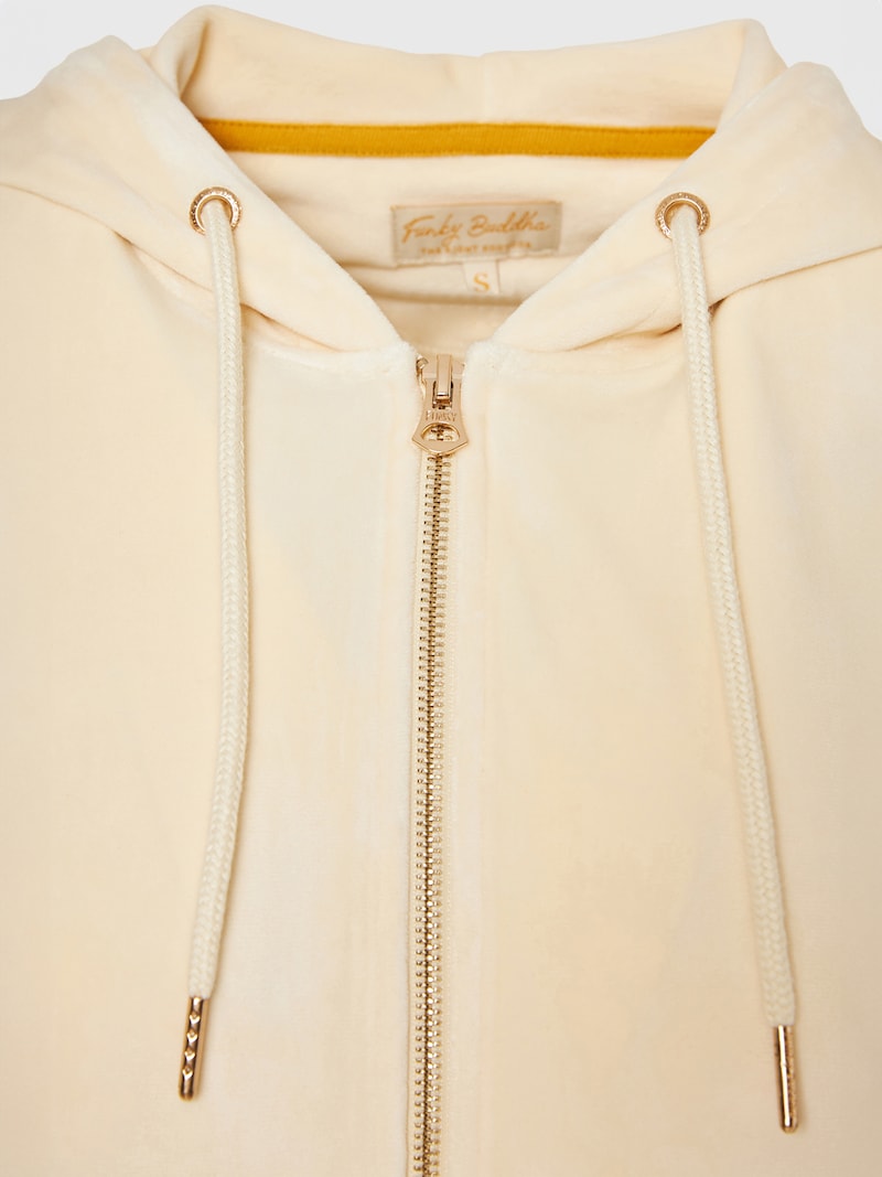 Sinned X About You Sudadera Con Cremallera Funky Buddha En Ecru