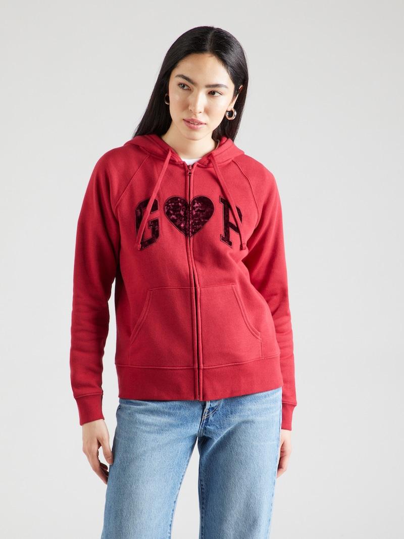 Sinned X About You Sudadera Con Cremallera 'HERITAGE' GAP En Rojo Vino Rojo Cereza