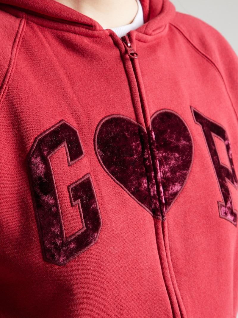 Sinned X About You Sudadera Con Cremallera 'HERITAGE' GAP En Rojo Vino Rojo Cereza