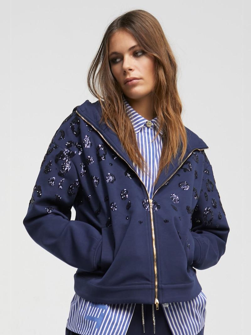 Sinned X About You Sudadera Con Cremallera Lola Casademunt En Marino