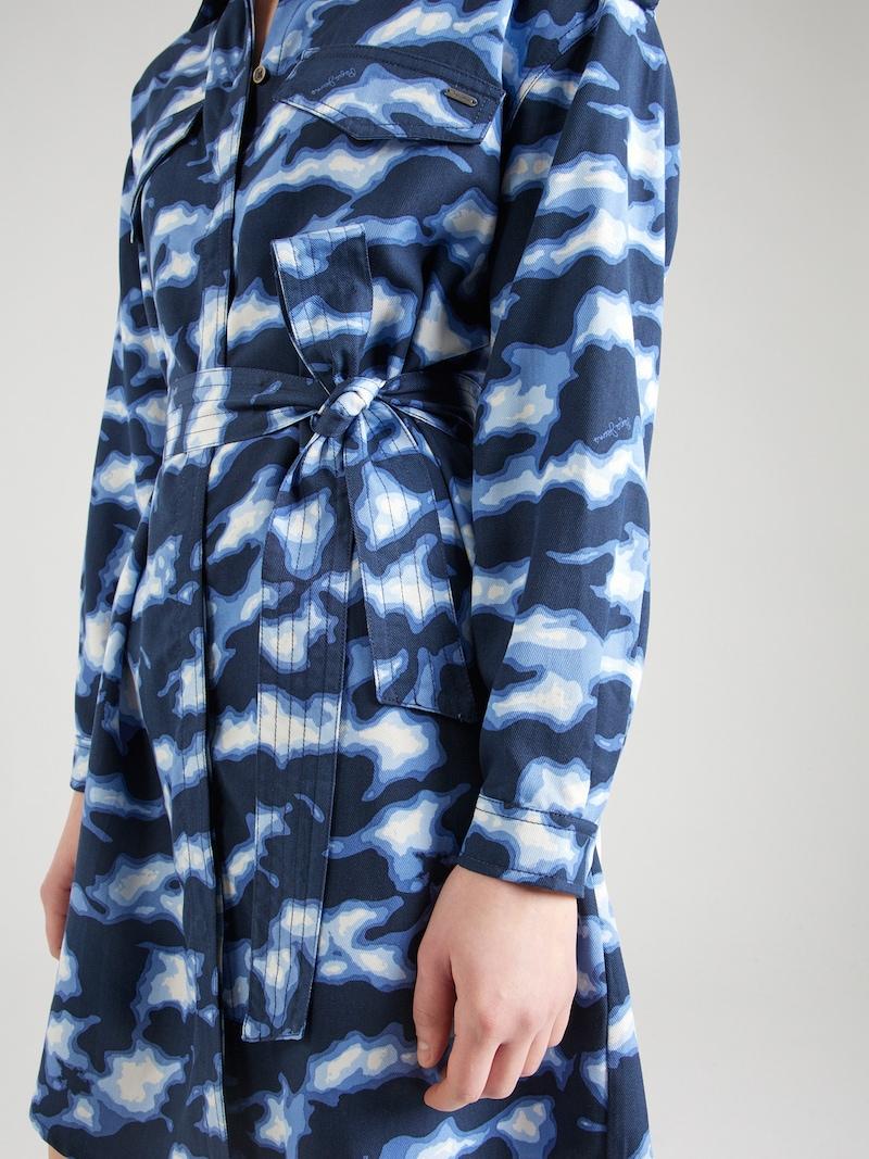 Sinned X About You Vestido Camisero 'BURNET' Pepe Jeans En Navy Azul Claro