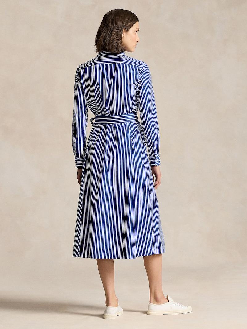 Sinned X About You Vestido Camisero Polo Ralph Lauren En Azul Oscuro Blanco