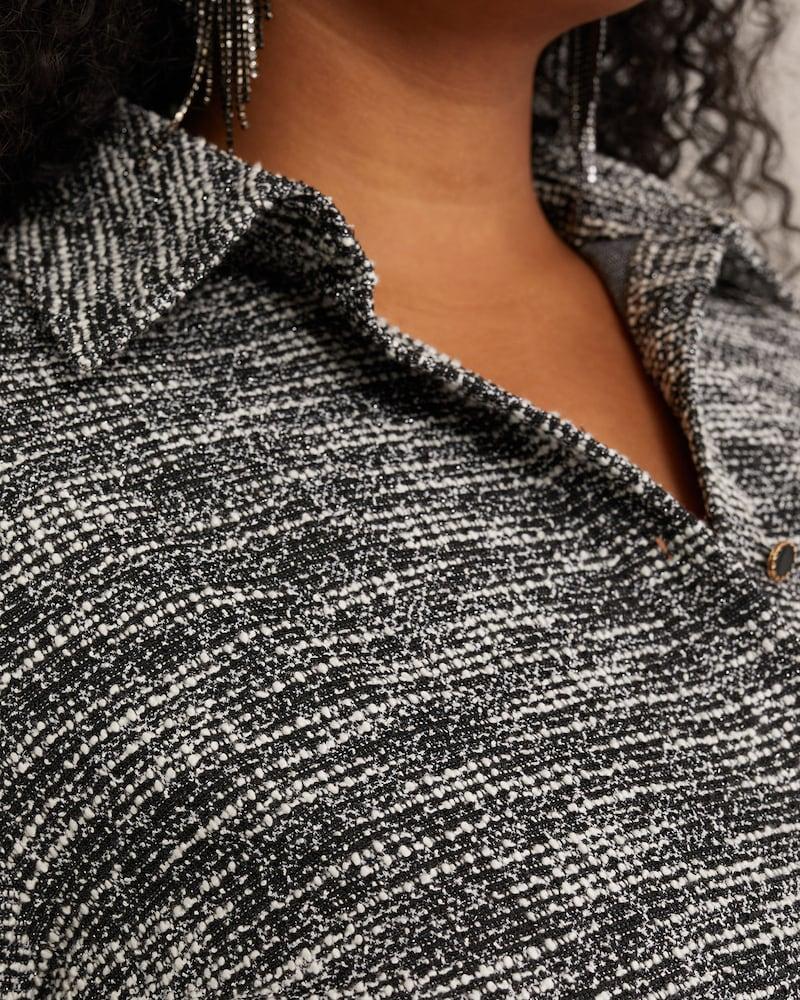 Sinned X About You Vestido Camisero WE Fashion En Negro Moteado