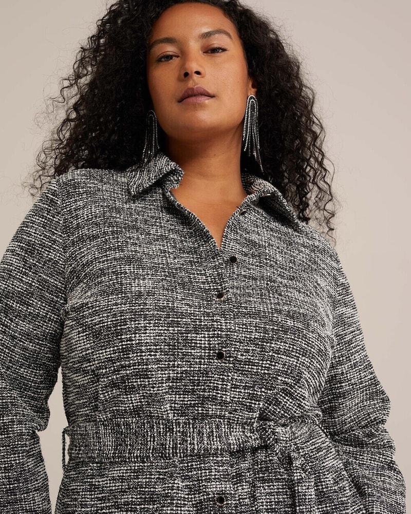 Sinned X About You Vestido Camisero WE Fashion En Negro Moteado