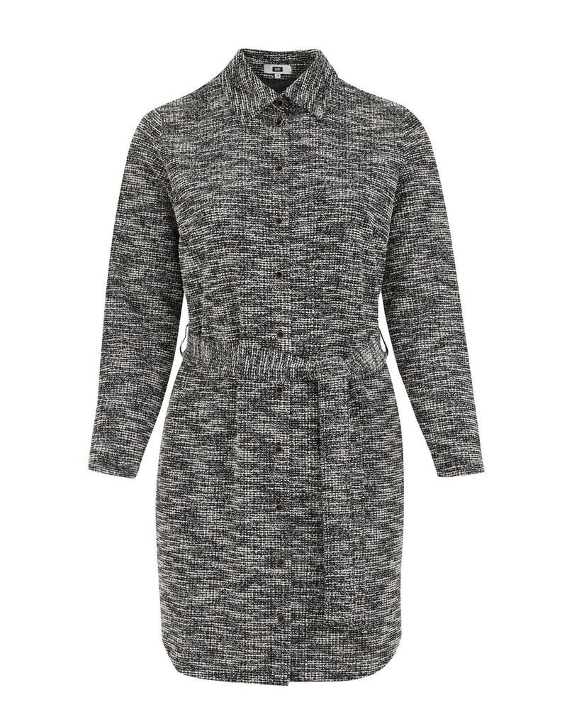 sinned x about you Vestido camisero WE Fashion en Negro Moteado