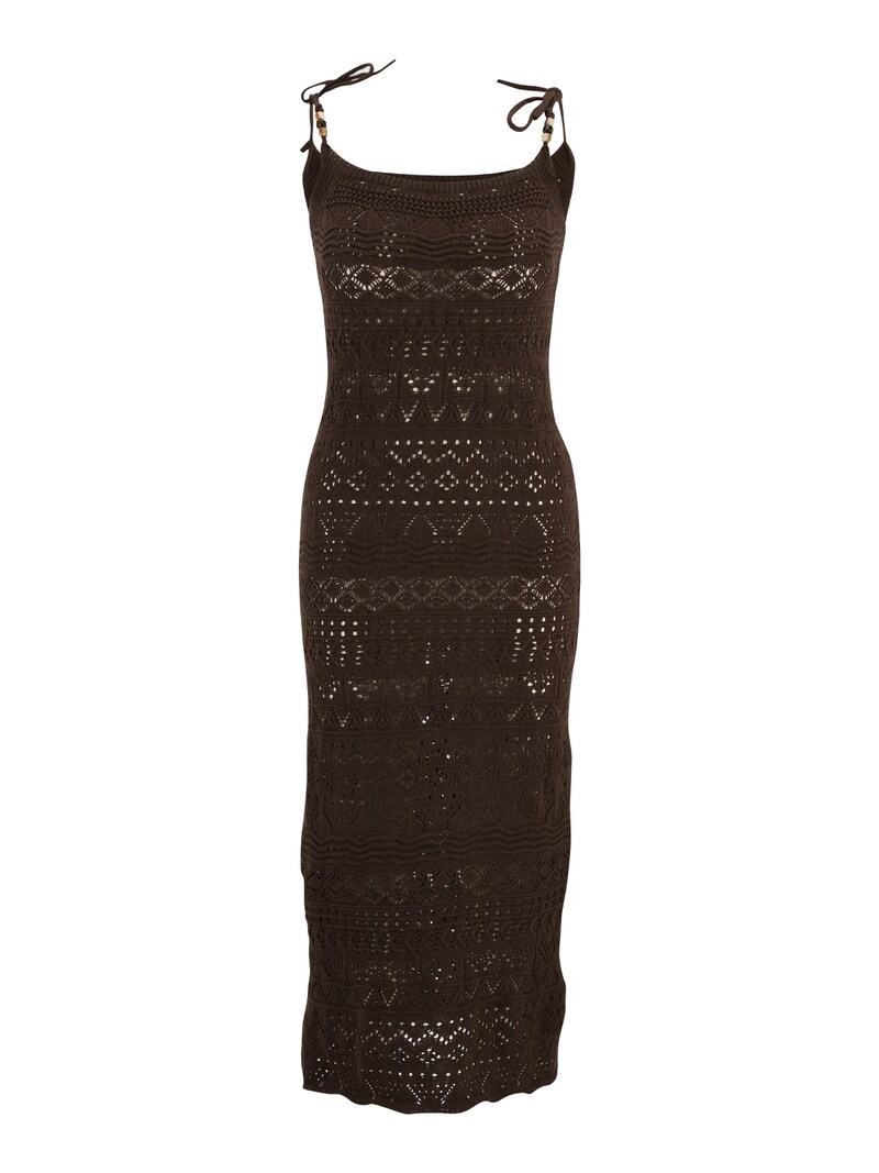 sinned x about you Vestido de punto 'AVINA' Only Tall en Marrón Oscuro