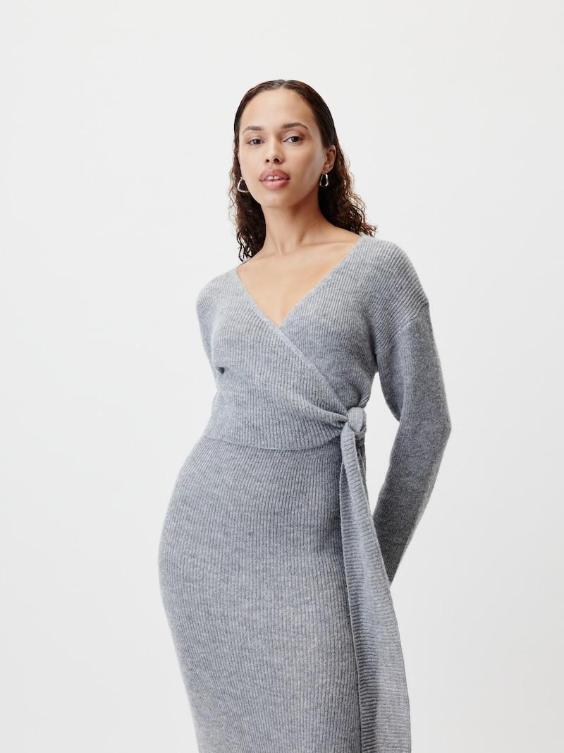 Sinned X About You Vestido De Punto 'Bryna' LeGer By Lena Gercke En Gris Moteado