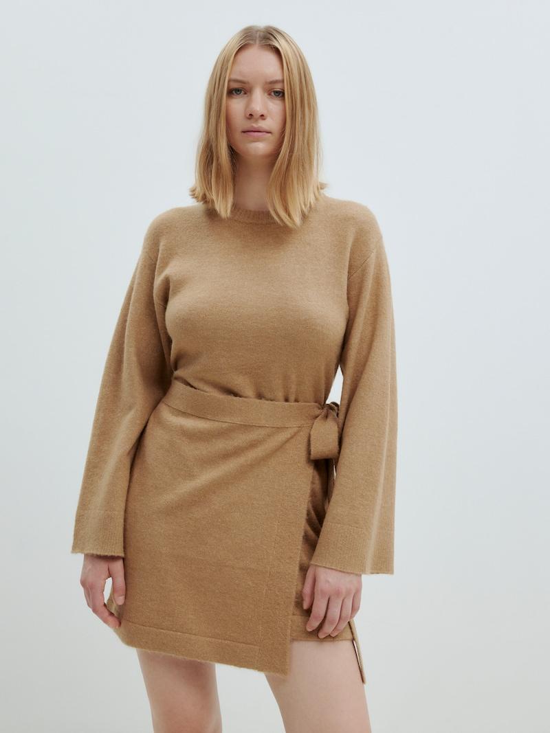 Sinned X About You Vestido De Punto 'Coraline' EDITED En Marrón