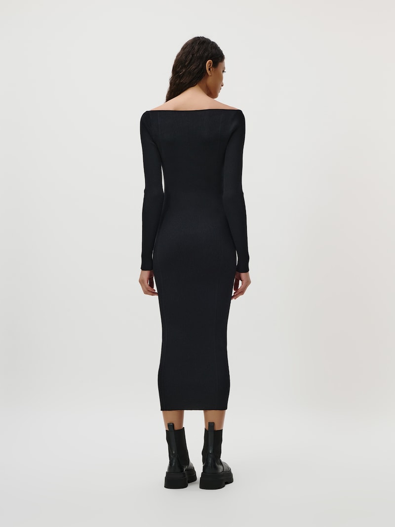 Sinned X About You Vestido De Punto 'Farine' LeGer By Lena Gercke En Negro