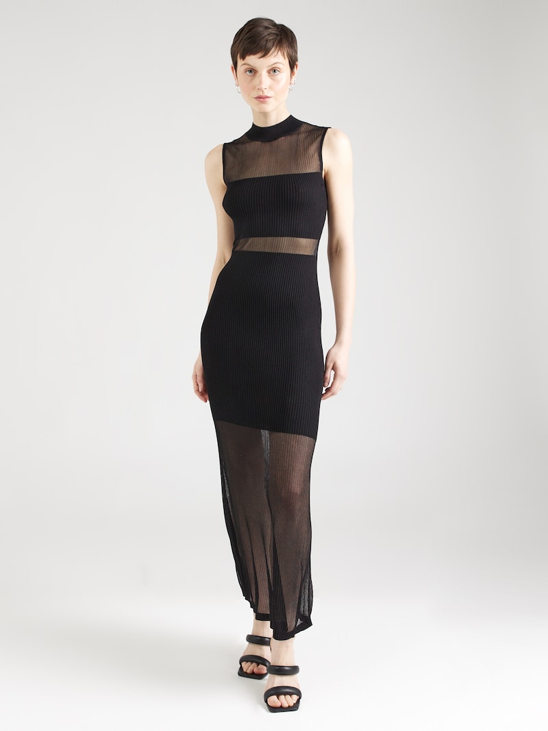 Sinned X About You Vestido De Punto Karen Millen En Negro