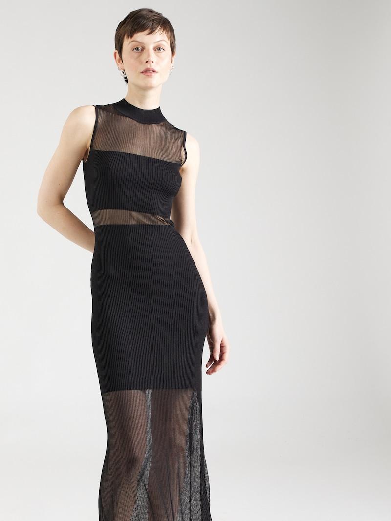 Sinned X About You Vestido De Punto Karen Millen En Negro