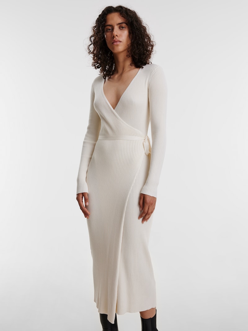 Sinned X About You Vestido De Punto 'Mailien' EDITED En Beige Blanco