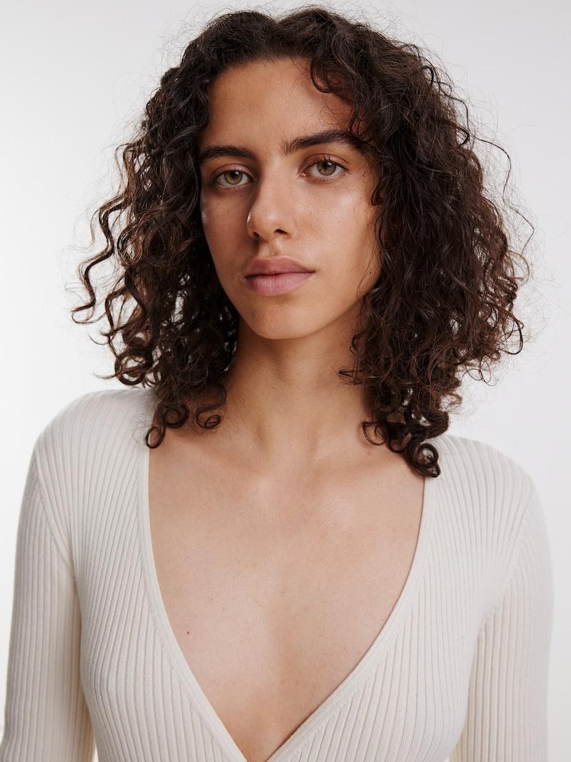 Sinned X About You Vestido De Punto 'Mailien' EDITED En Beige Blanco