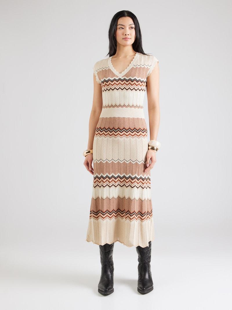 Sinned X About You Vestido De Punto Morgan En Beige