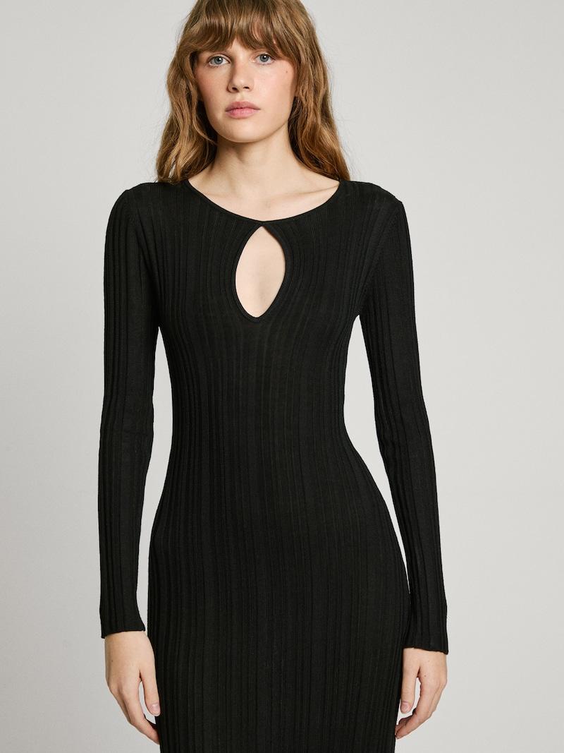 Sinned X About You Vestido De Punto 'Natasha' Pepe Jeans En Negro