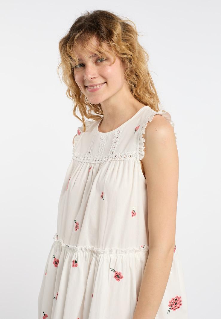 Sinned X About You Vestido De Verano DreiMaster Vintage En Blanco Lana