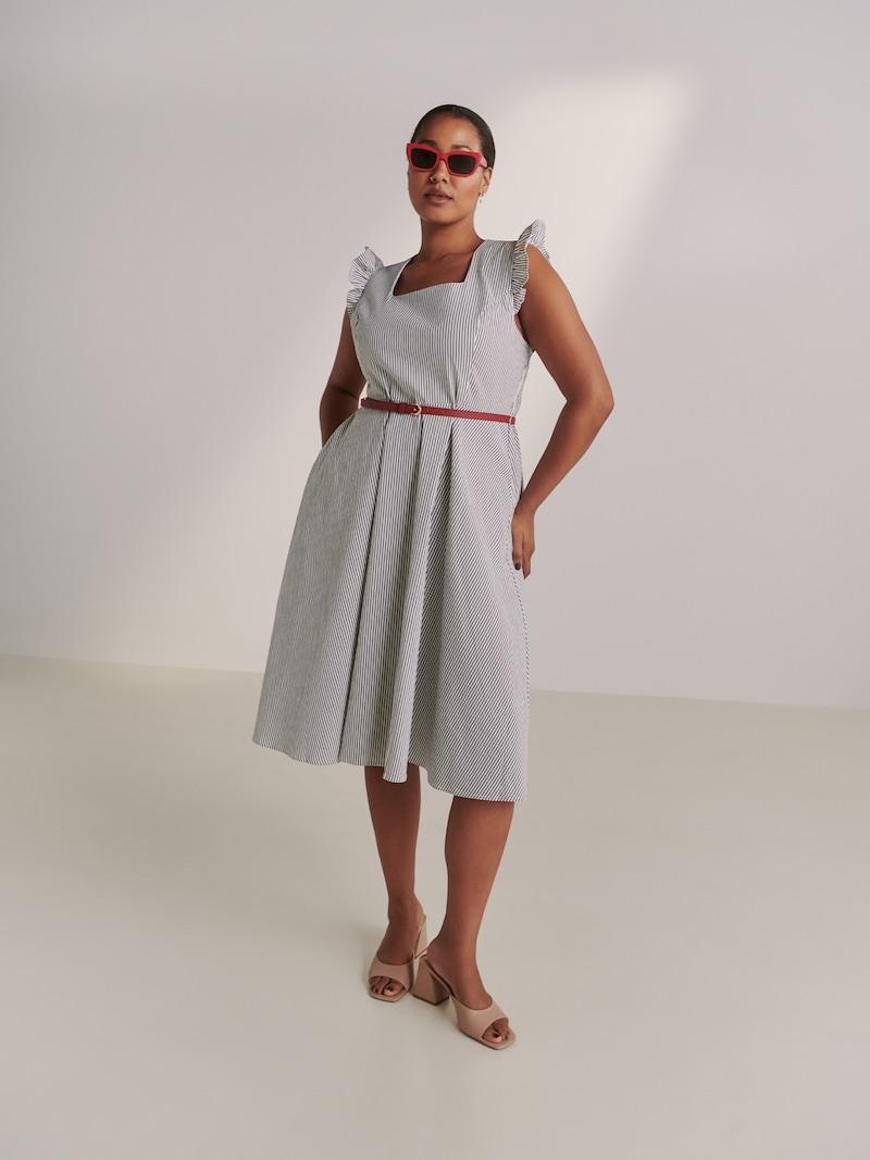 Sinned X About You Vestido 'Garnet' Guido Maria Kretschmer Curvy En Navy