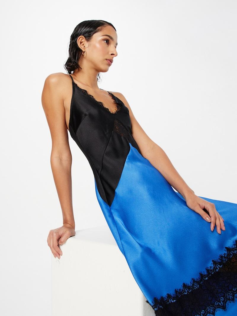 Sinned X About You Vestido Karen Millen En Azul Oscuro